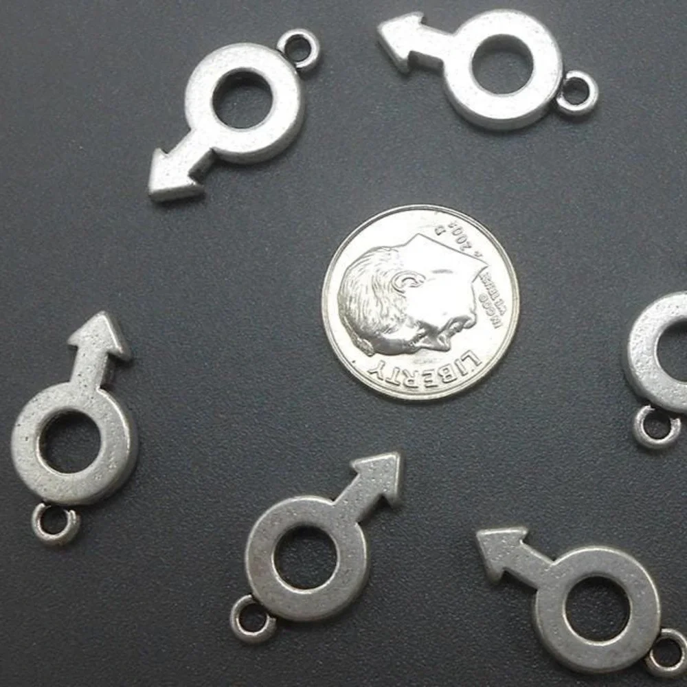 8pcs‎ Male Symbol Charms silver tone metal gender